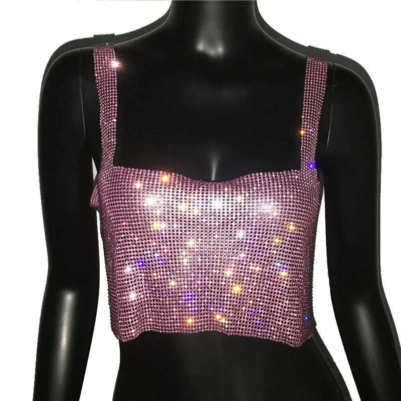Bling Strass Party Crop Top